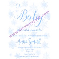 Winter Wonderland Baby Shower Invitation,(blue3)